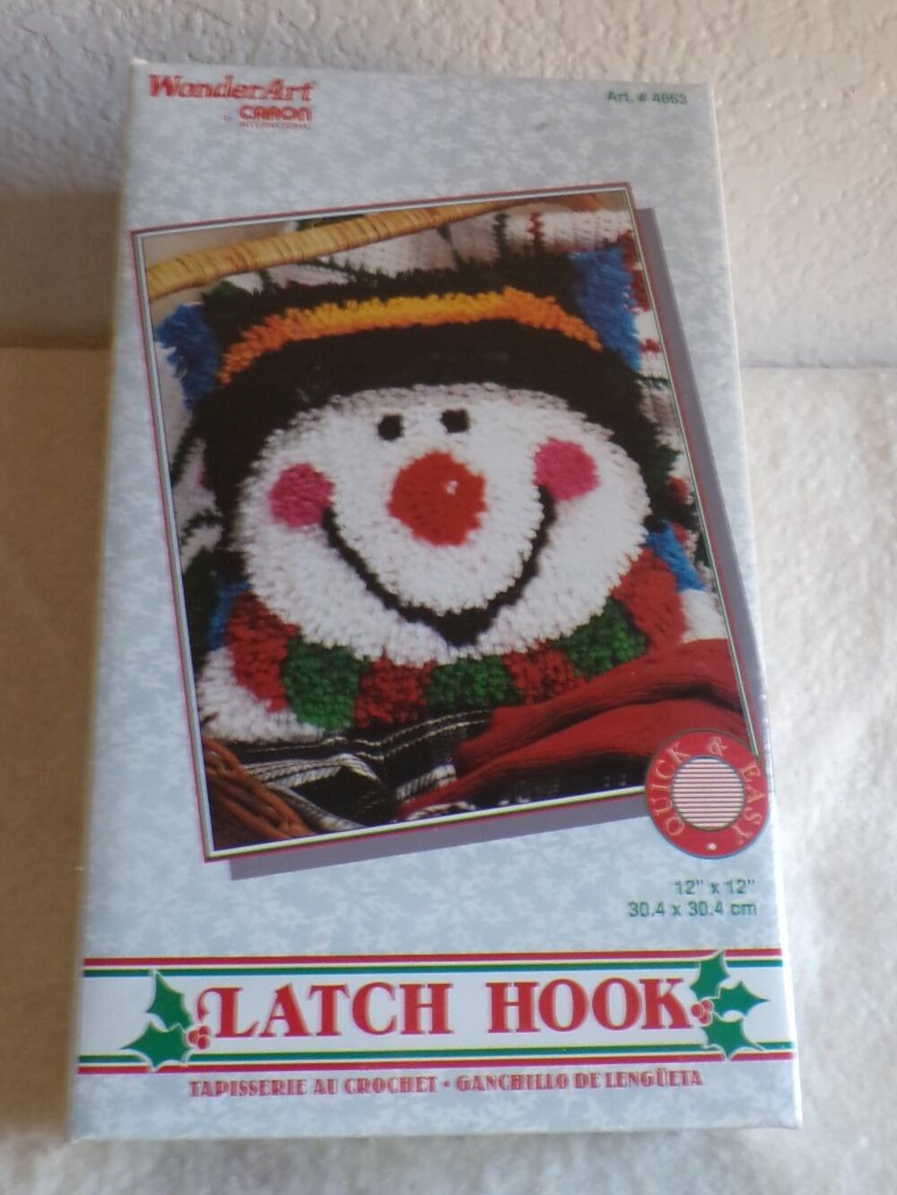 LATCH HOOK Kit WonderArt by Caron Quick & Easy & Fun Snowman New Sealed